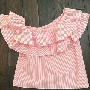 Lilly Pulitzer pink gingham ruffle top